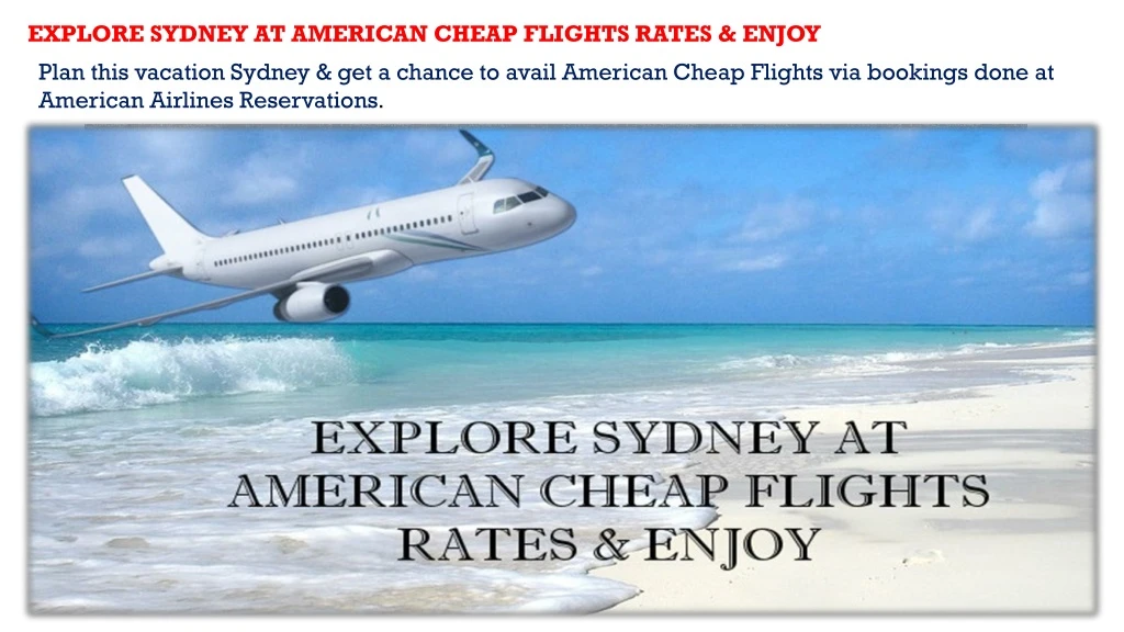 explore sydney at american cheap flights rates