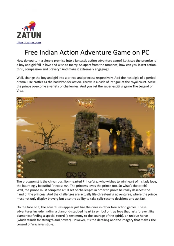 Free Indian Action Adventure Game on PC