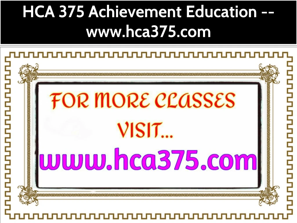 hca 375 achievement education www hca375 com