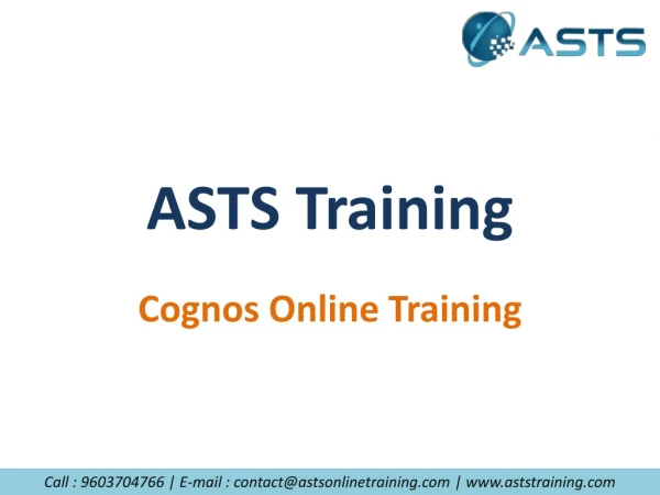 Cognos Online Training-ASTSTraining