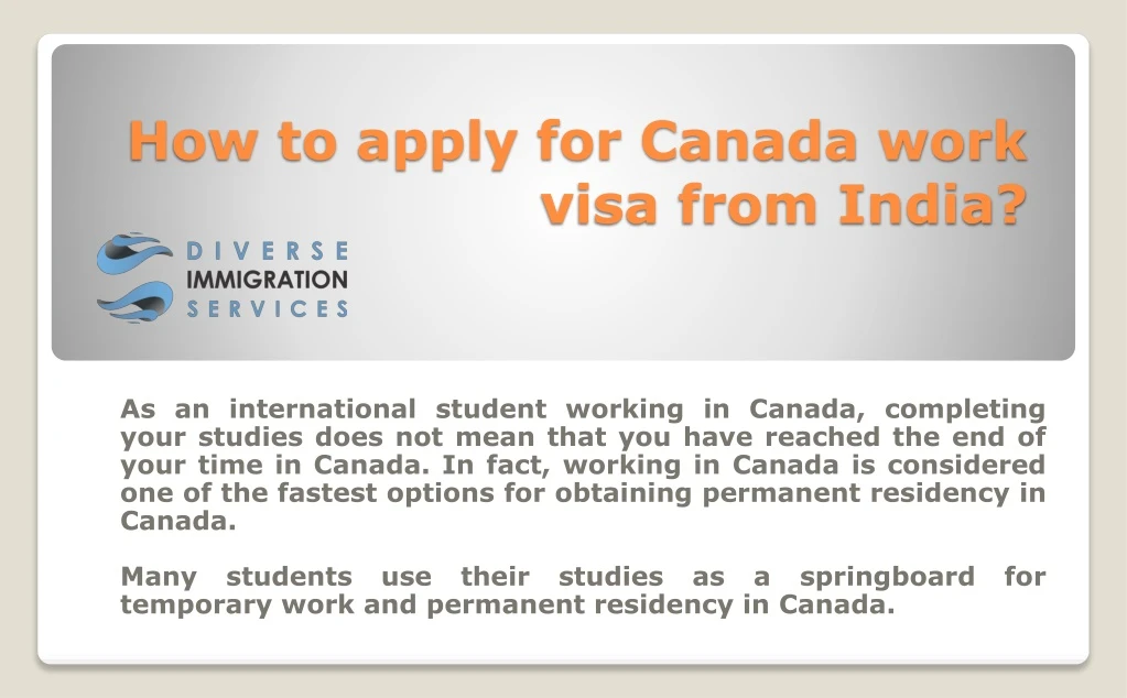 how to apply for canada work visa from india