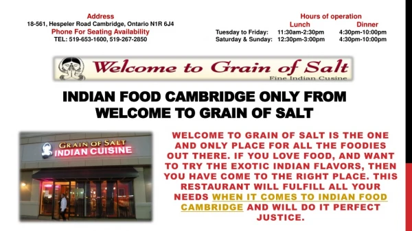 Welcome To Grain Of Salt Cooks The Best Indian Food In Ontario