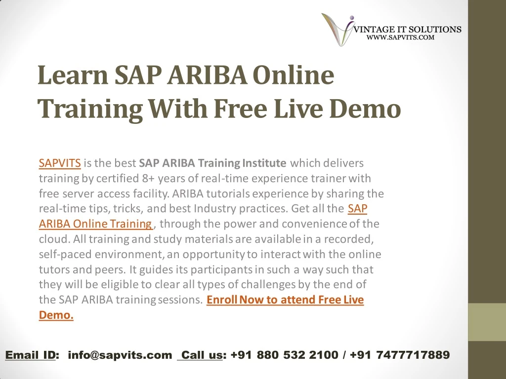 learn sap ariba online training with free live