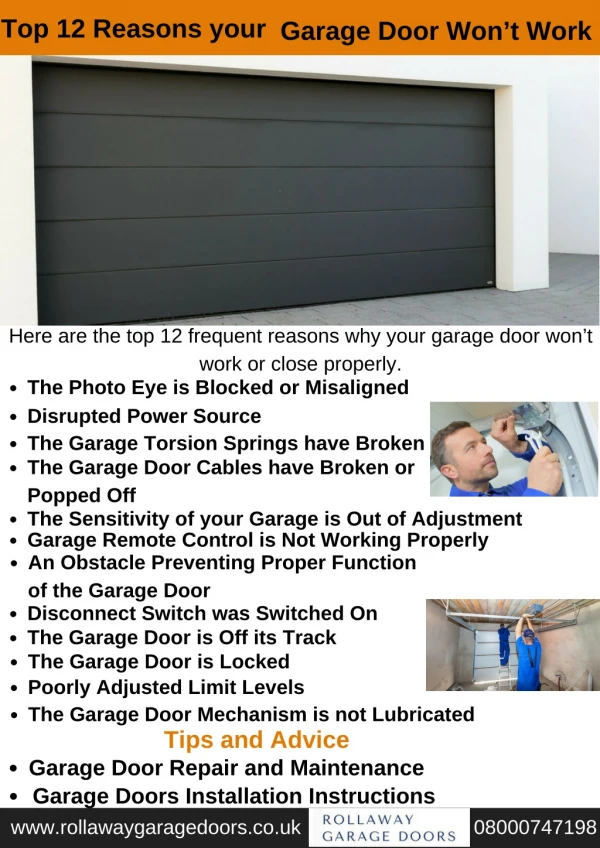 Top reasons your garage door will not work