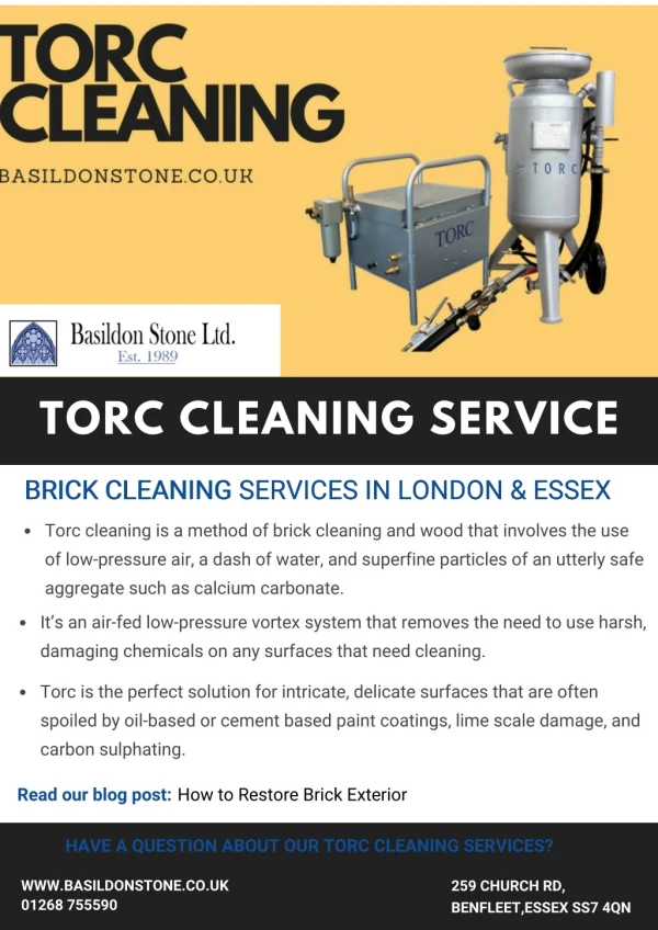Torc cleaning service - Brick Cleaning London