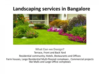 Landscaping services in Bangalore