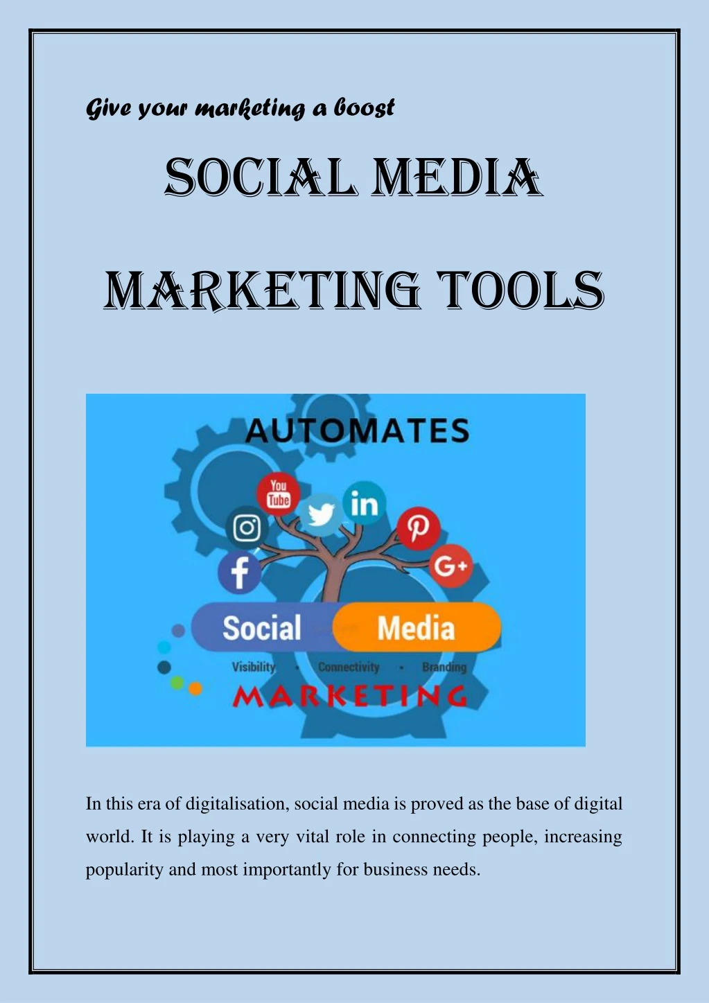 give your marketing a boost social media