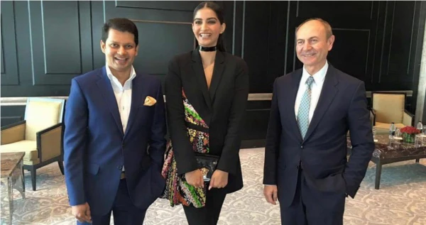 Mr.Amit Bhosale of ABIL Group With Sonam Kapoor & Mr. Ferraris