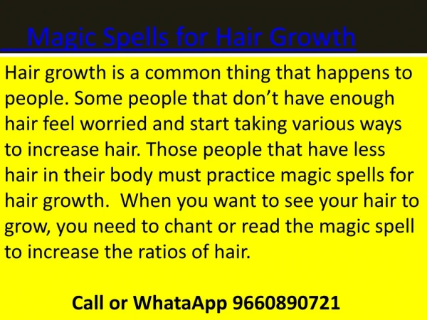 Magic Spells for Hair Growth