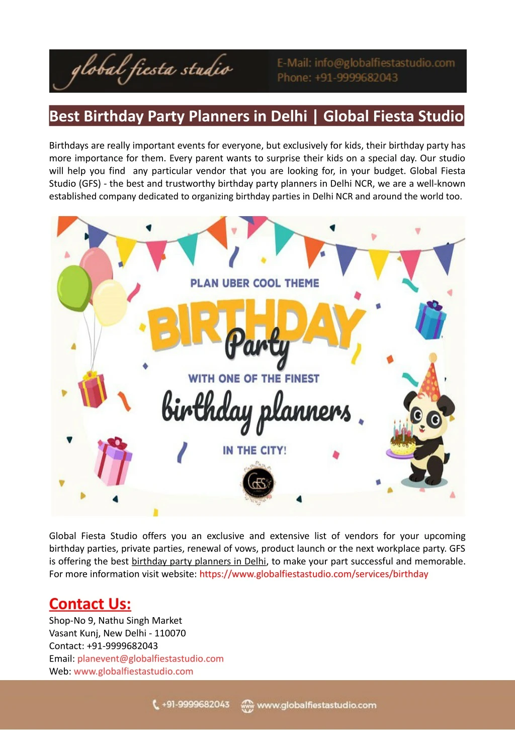 best birthday party planners in delhi global