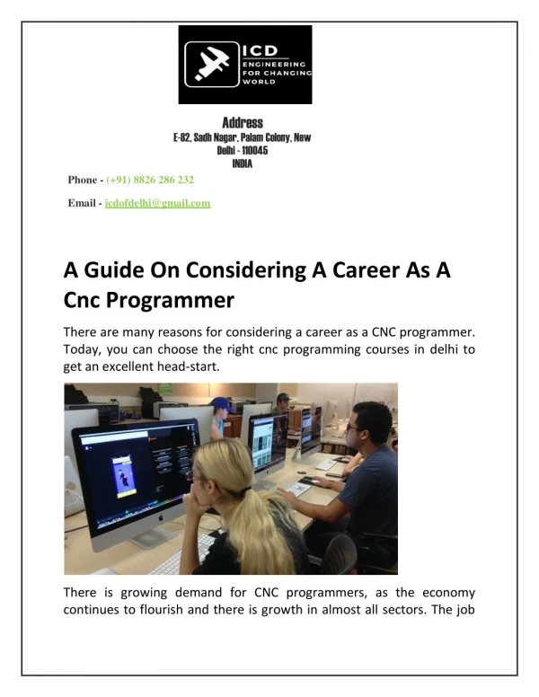 A Guide On Considering A Career As A Cnc Programmer