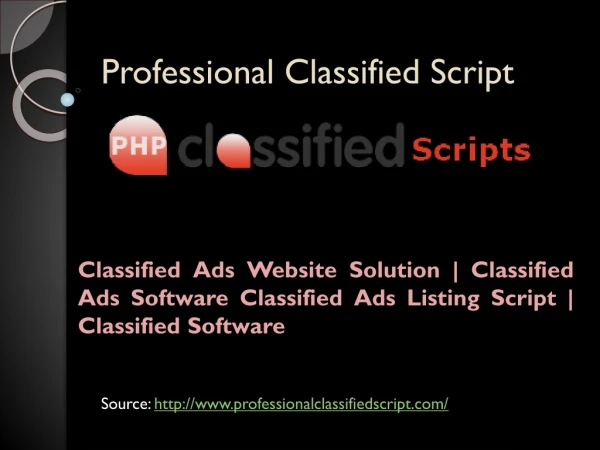 Professional Classified Script | Classified Ads Listing Script | Classified Software