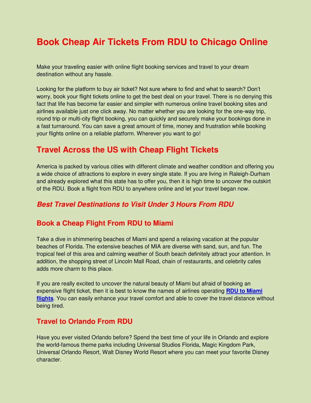 book cheap air tickets from rdu to chicago online