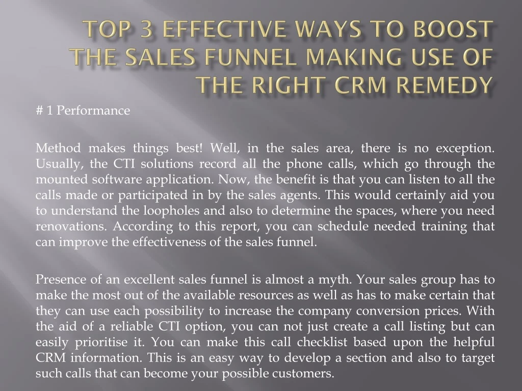 top 3 effective ways to boost the sales funnel making use of the right crm remedy