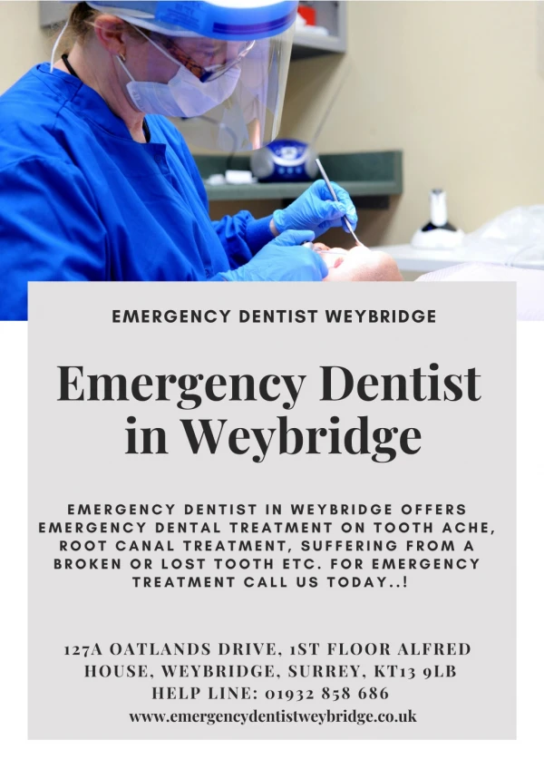 Need An Emergency Dentist in Weybridge