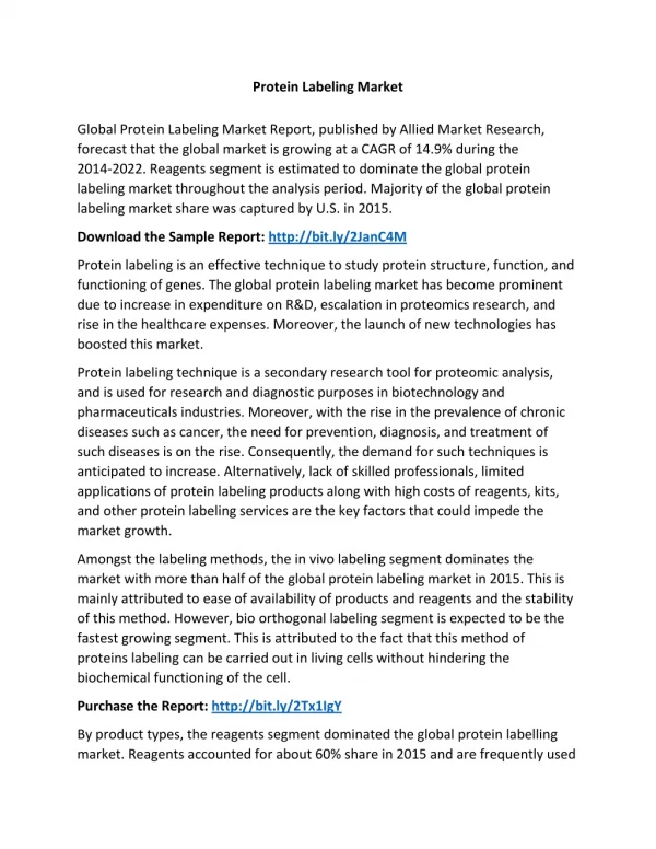 Protein Labeling Market