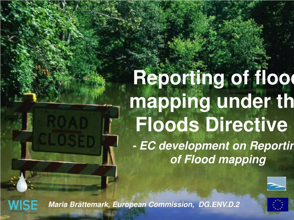 reporting of flood mapping under the floods directive ec development on reporting of flood mapping
