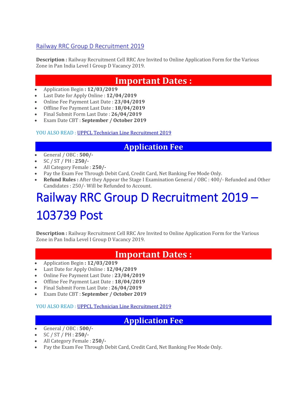 railway rrc group d recruitment 2019