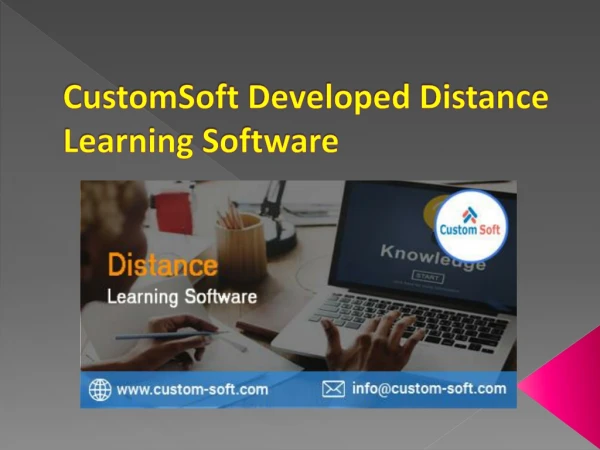 Best Distance Learning Software by CustomSoft