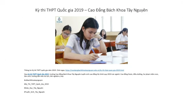 k thi thpt qu c gia 2019 cao ng b ch khoa t y nguy n