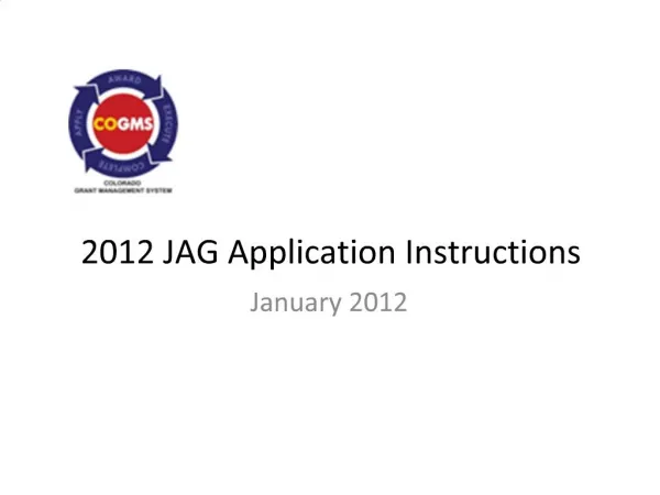 2012 JAG Application Instructions