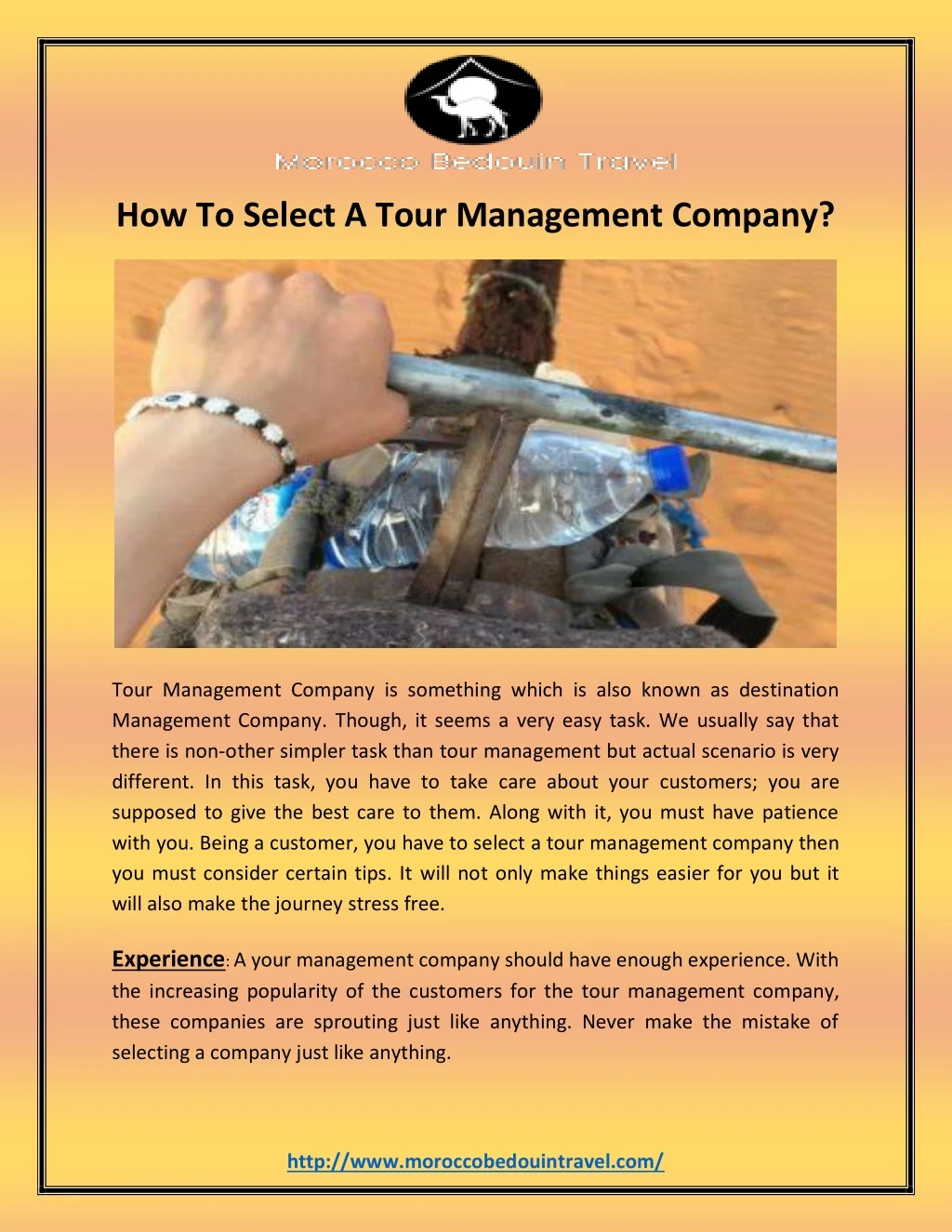 how to select a tour management company
