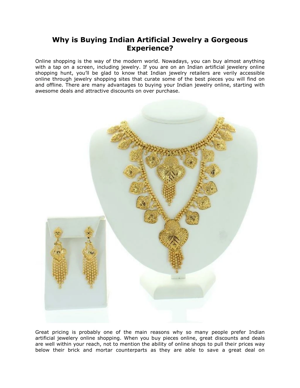 why is buying indian artificial jewelry
