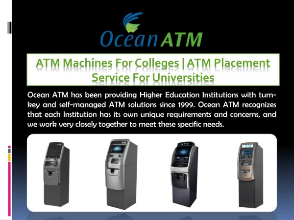 ATM Machines for Colleges | ATM Placement Service for Universities