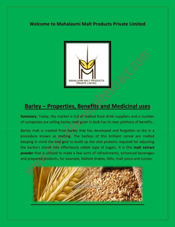 barley malt extract, Malt Extract, Malted milk food in India,