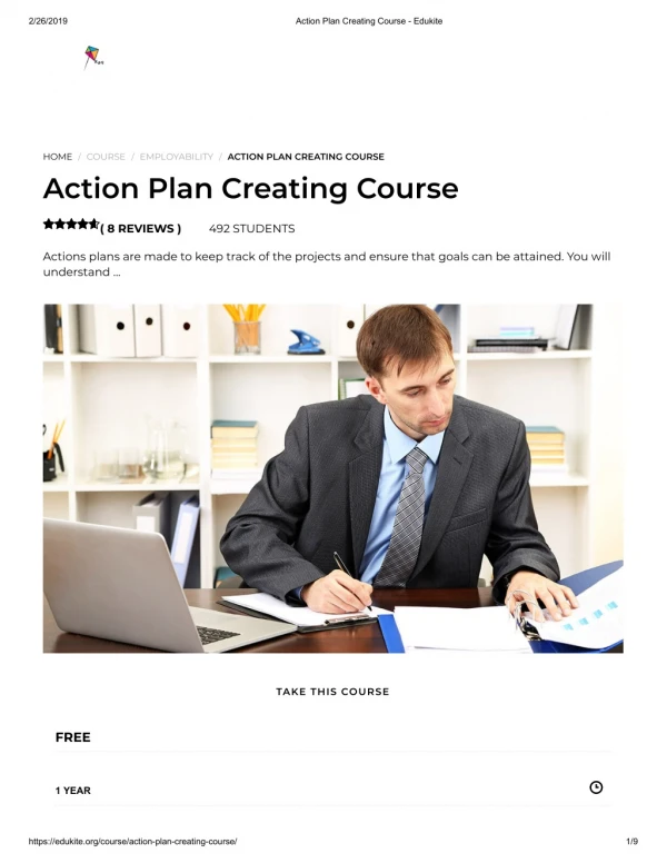 Action Plan Creating Course - Edukite