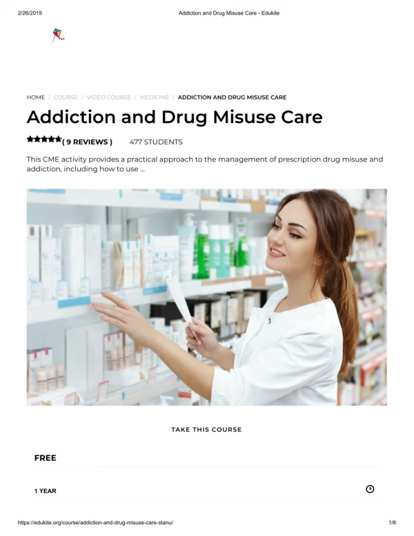 Addiction and Drug Misuse Care - Edukite