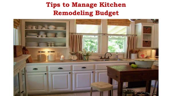 Tips to Manage Kitchen Remodeling Budget