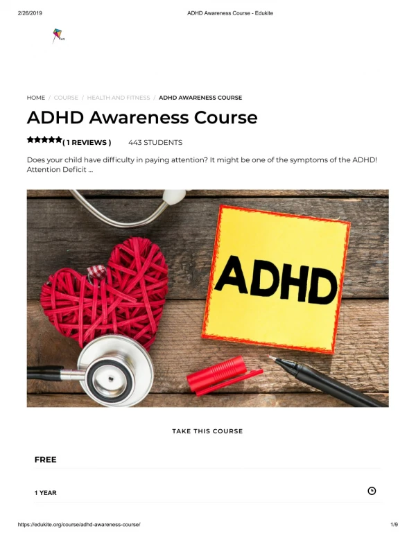 ADHD Awareness Course - Edukite