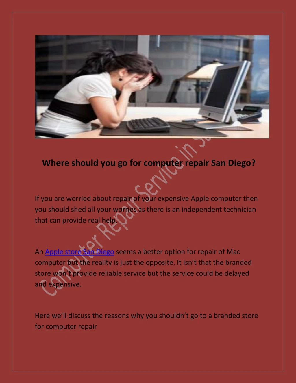 where should you go for computer repair san diego