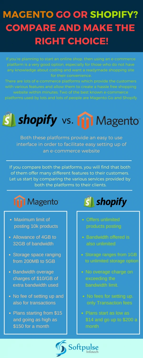 Magento Go or Shopify? Compare and make the right choice!