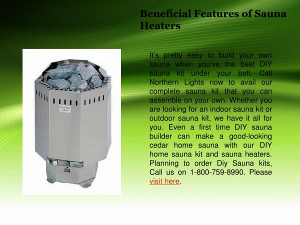 Beneficial Features of Sauna Heaters