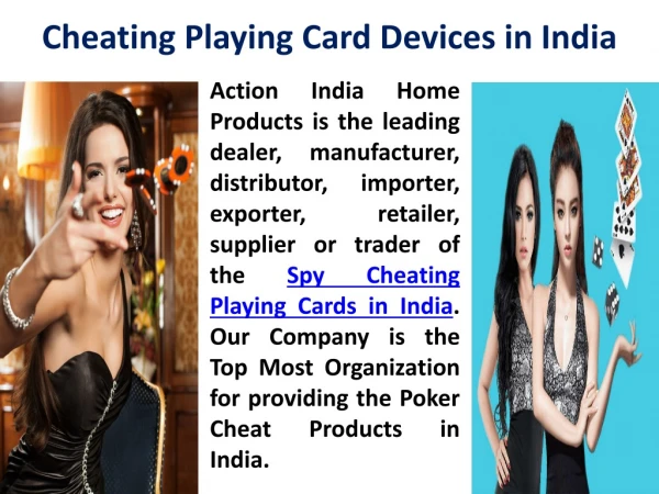 Cheating Playing cards Devices in India