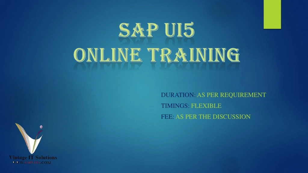 sap ui5 online training