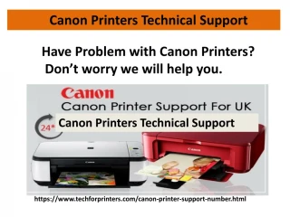 Canon Printers Technical Support Number 24X7 Helpline Number - slide 1