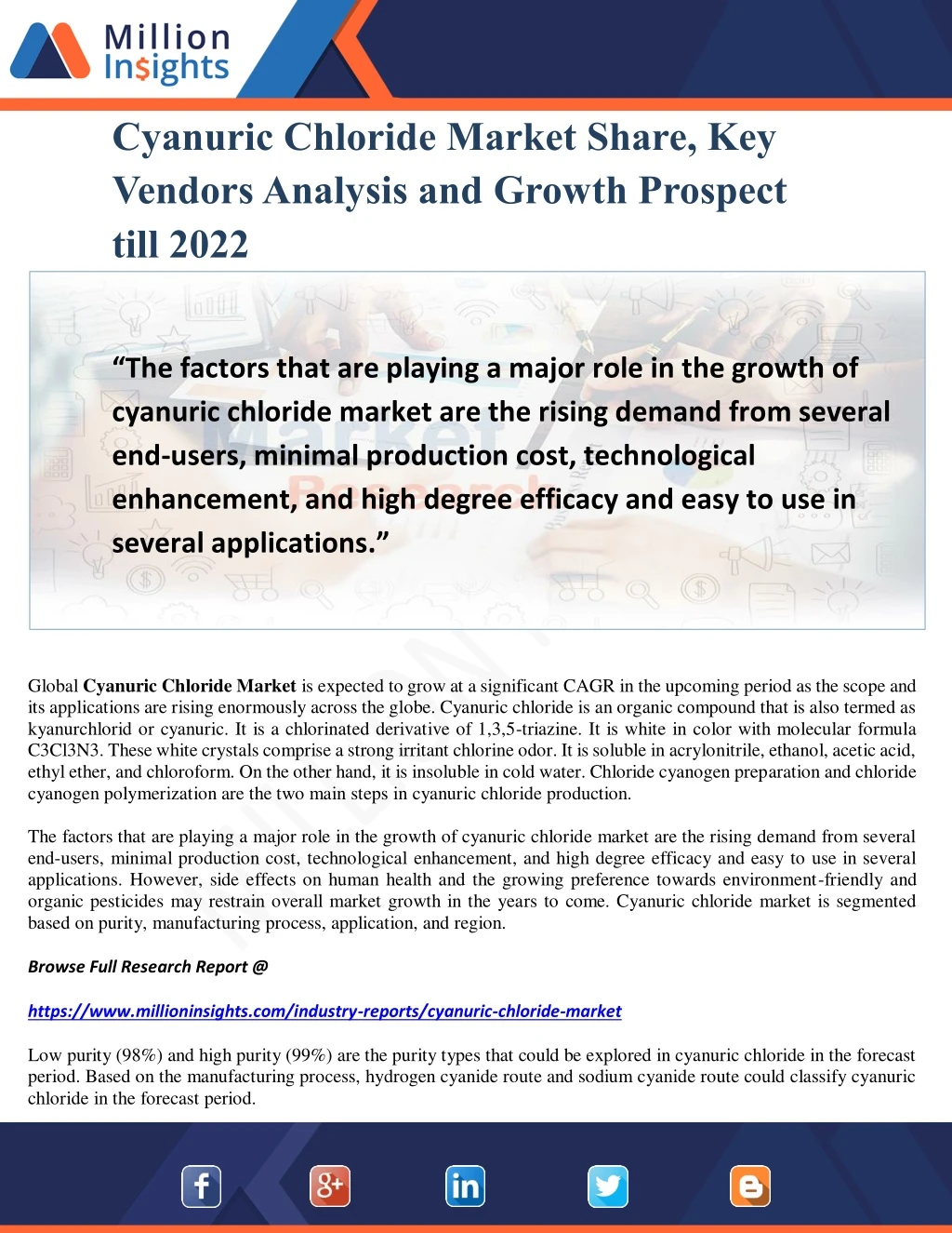 cyanuric chloride market share key vendors