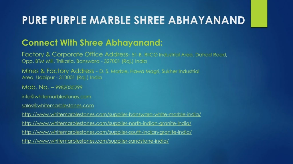 pure purple marble shree abhayanand