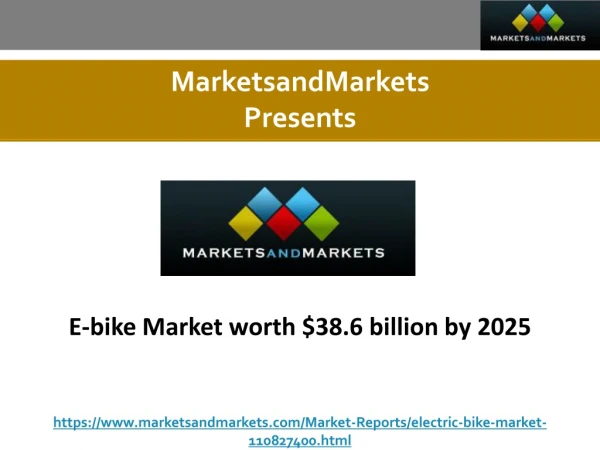 E bike market worth $38.6 billion by 2025