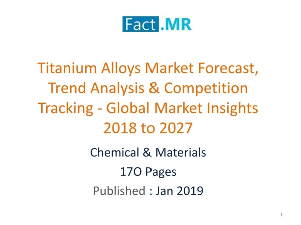 Titanium Alloys Market Forecast- Global Market Insights 2018 to 2027