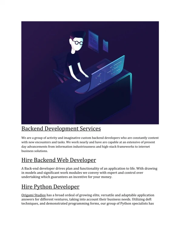 backend development services