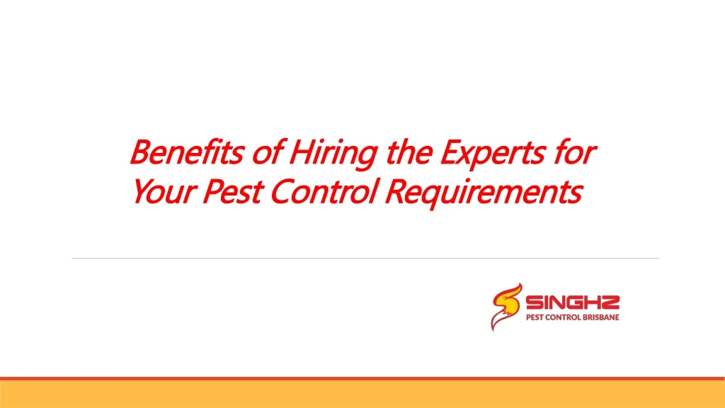 benefits of hiring the experts for your pest control requirements