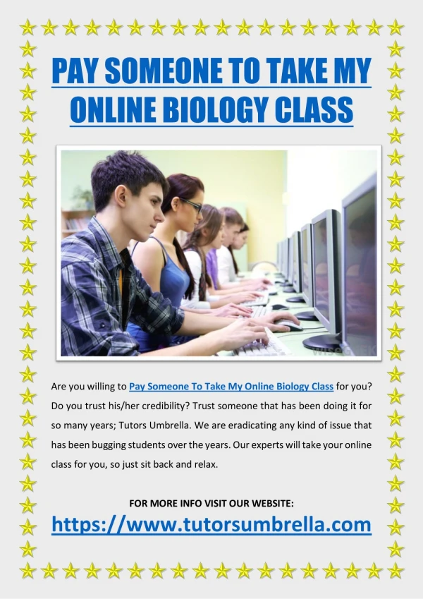 Pay Someone To Take My Online Biology Class