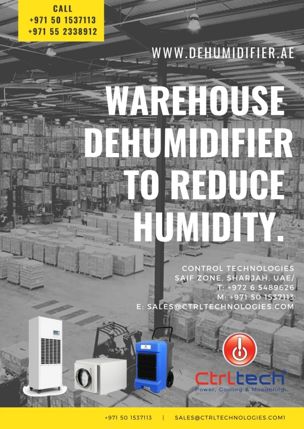 Warehouse dehumidifier for humidity control
