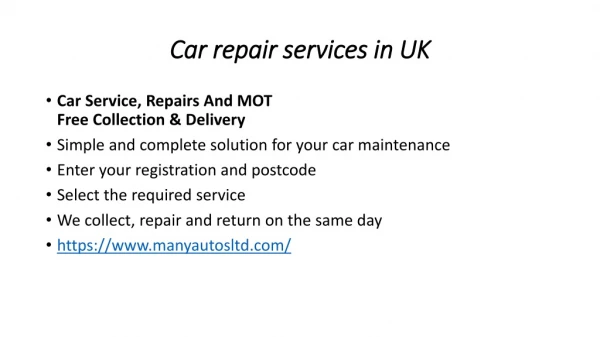 car repair services in UK