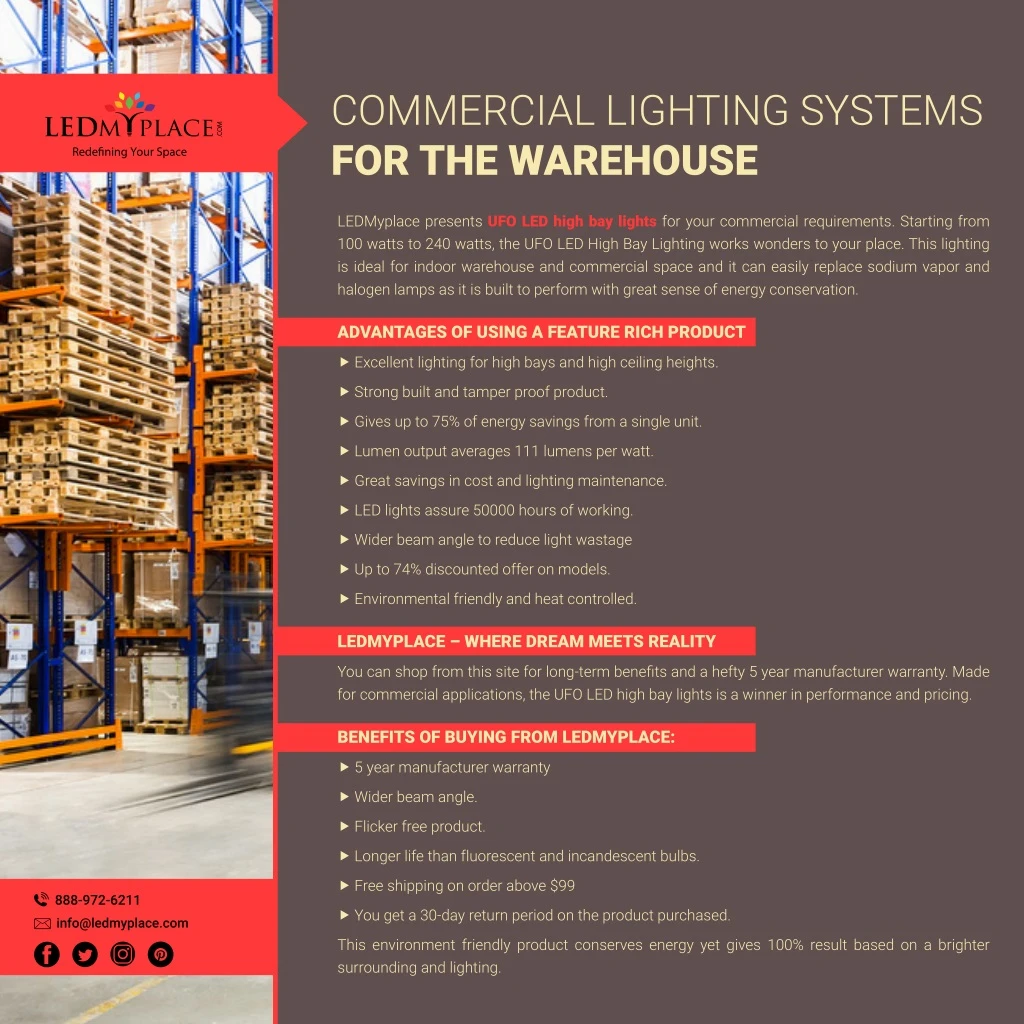 commercial lighting systems for the warehouse