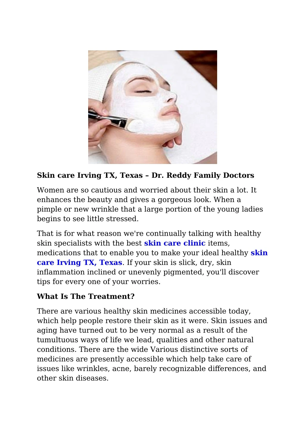 skin care irving tx texas dr reddy family doctors